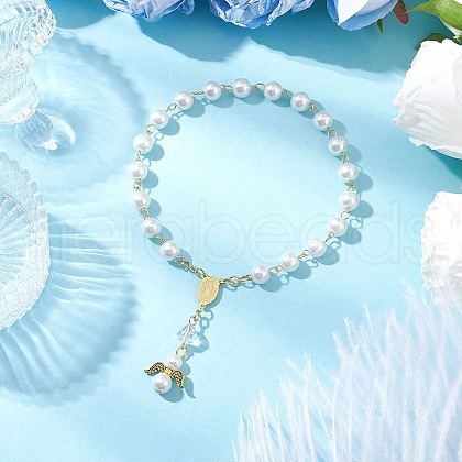 Tibetan Style Alloy Angel Charm Bracelets BJEW-JB11775-02-1