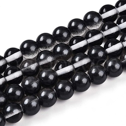 Baking Painted Transparent Glass Beads Strands DGLA-N011-8mm-10-1