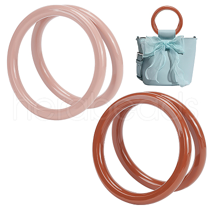 WADORN 4Pcs 2 Style Plastic Imitation Wood Bag Handles FIND-WR0008-19-1