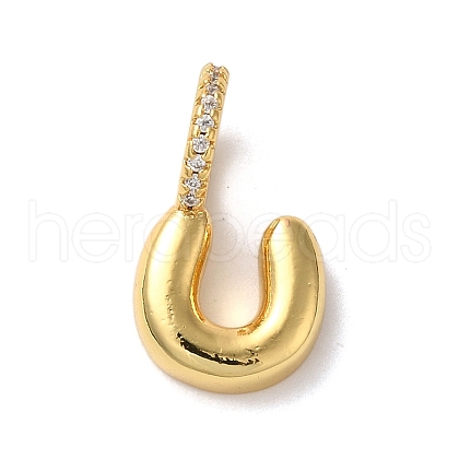 Brass Micro Pave Cubic Zirconia Pendants KK-K345-13U-G-1