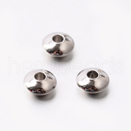 Tarnish Resistant Rondelle 201 Stainless Steel Spacer Beads STAS-E082-14-1