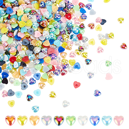 ARRICRAFT 1000Pcs 10 Colors ABS Plastic Imitation Pearl Cabochons PACR-AR0001-03-1