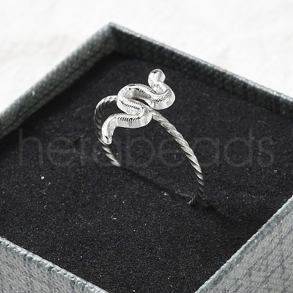 304 Stainless Steel Cuff Rings for Women RJEW-B118-01P-1