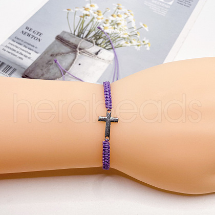 Alloy Cross Link Bracelets for Men Women WGE4022-07-1