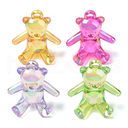 Electroplate Transparent UV Plating Acrylic Pendants OACR-I014-13-1