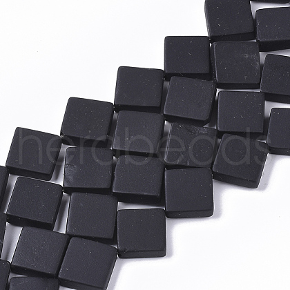 Natural Black Stone Beads Strands G-S364-023-1