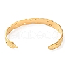 304 Stainless Steel Feather Shape Cuff Bangles BJEW-F457-24G-2