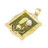 Brass Enamel Pendants KK-U068-12A-02G-2