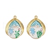 304 Stainless Steel Enamel Pendants STAS-L290-30G-1