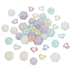   45pcs 3 styles Transparent Crackle Acrylic Beads TACR-PH0001-76-1