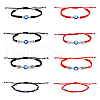 FIBLOOM 8Pcs 8 Style Lampwork Evil Eye Braided Bead Bracelets Set BJEW-FI0001-45-1