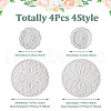 Boutigem 4Pcs 4 Style DIY Flower Pattern Cup Mat Silicone Molds DIY-BG0001-63-2
