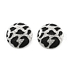 Leopard Print Brass Enamel Stud Earrings for Women EJEW-U055-15A-P-2