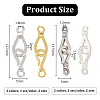   4 Sets 4 Styles 925 Sterling Silver Hook Clasps STER-PH0002-06-2