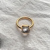 Square 304 Stainless Steel with Glass Finger Rings FS-WG8AAFA-13-1