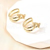 Brass Micro Pave Clear Cubic Zirconia Cuff Earrings EJEW-F370-04G-1