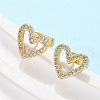 Brass Micro Pave Clear Cubic Zirconia Stud Earrings EJEW-C139-02G-1