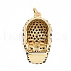 Rack Plating Brass Micro Pave Cubic Zirconia Pendants KK-I689-02G-2
