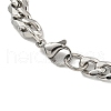 201 Stainless Steel Curb Chain Bracelets with Lobster Claw Clasps for Men BJEW-P316-01A-P-5