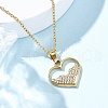 201 Stainless Steel Crystal Rhinestone Pendant Necklaces for Women NJEW-F335-01G-01-4