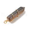 Natural Mixed Gemstone Pointed Pendants PALLOY-JF01502-5