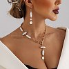 Alloy & Imitation Keshi Pearl Stick Pendant Necklaces for Women FS-WG12CEA-01-1