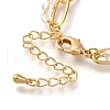 Moon Brass Glass Beads Cable Chain Bracelets BJEW-L696-017G-3