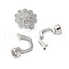 Brass Micro Pave Clear Cubic Zirconia Fold Over Clasps KK-P290-18P-3