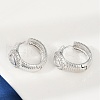 Brass Clear Cubic Zirconia Hoop Earrings EJEW-Q016-03P-4