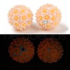 Handmade Luminous Polymer Clay Rhinestone Fancy Beads CLAY-H003-04F-1