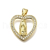 Brass Micro Pave Cubic Zirconia Pendants KK-C090-35G-03-1