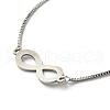 Infinity Symbol Charm Adjustable Slider Bracelet for Men Women BJEW-JB06688-02-5