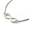 Tarnish Resistant Infinity Symbol Charm Adjustable Slider Bracelet for Men Women BJEW-JB06688-02-5