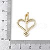 Brass Micro Pave Clear Cubic Zirconia Pendants KK-S528-18G-3