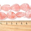 Cherry Quartz Glass Carved Beads Strands G-B136-E01-4