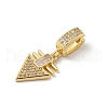 Brass Micro Pave Cubic Zirconia European Dangle Pendants KK-U047-19G-03-2