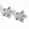 Flower Stainless Steel Stud Earrings & Pendant Necklaces & Rings Sets for Women AN3798-1-5