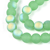 Frosted Imitation Jade Glass Beads Strands GLAA-T032-J8mm-MBB05-3