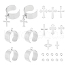 Unicraftale DIY Cross Charm Cuff Ring Making Kit DIY-UN0004-62-1