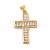 Rack Plating Brass Micro Pave Cubic Zirconia Pendants KK-E072-02G-1