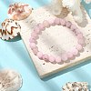 Natural Cherry Blossom Jasper Round Beaded Stretch Bracelets BJEW-TA00279-2