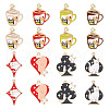 GOMAKERER 32Pcs 8 Style Alloy Enamel Pendants ENAM-GO0001-11-1