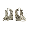Tibetan Style Alloy Double Cheetah Big Pendants TIBEP-Q043-281-RS-1