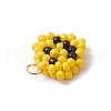 Glass Seed Beaded Smiling Face Charms PALLOY-MZ00635-4