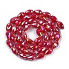 Opaque Solid Color Electroplate Glass Beads Strands EGLA-N013-P6mm-B07-2