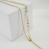 304 Stainless Steel Sequin Disc Link Chain & Ball Chain Double Layer Anklets for Women FS-WG0AA08-01-4