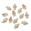 Brass Micro Clear Cubic Zirconia Pendants ZIRC-F120-034G-4