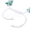 2Pcs Starfish Synthetic Turquoise & Acrylic Pearl Braided Bead Bracelets for Women BJEW-JB11263-6