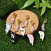 Cat Shapes Alloy Enamel Pendants Decorations HJEW-JM01769-2