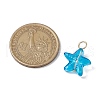 Starfish Gradient Color Baking Paint Transparent Glass Pendants PALLOY-JF03265-01-2